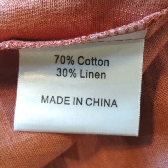 O.P.T. NEW Babydoll Aria Mocha Cotton LINEN Ruffled Sleeveless  Mini Dress S - Picture 11 of 16